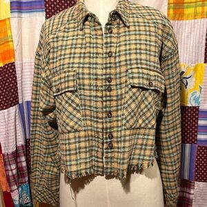 BDG plaid cropped Button-Up